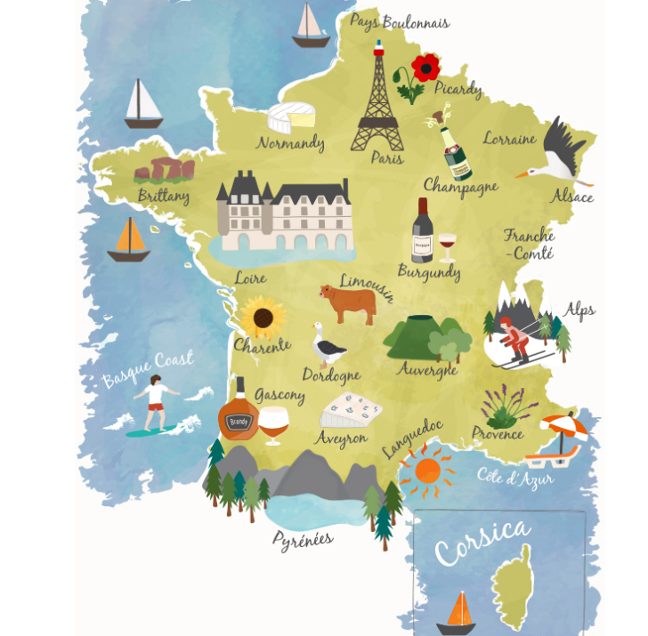 Printable Maps Of France For Kids