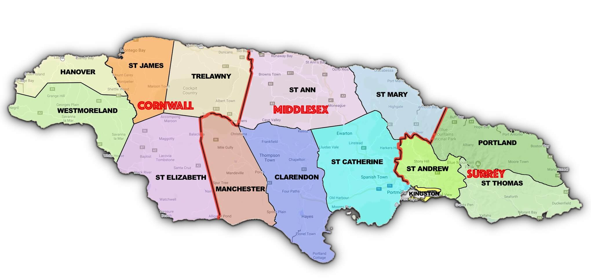 Jamaica Parishes And Population Fiwi Roots