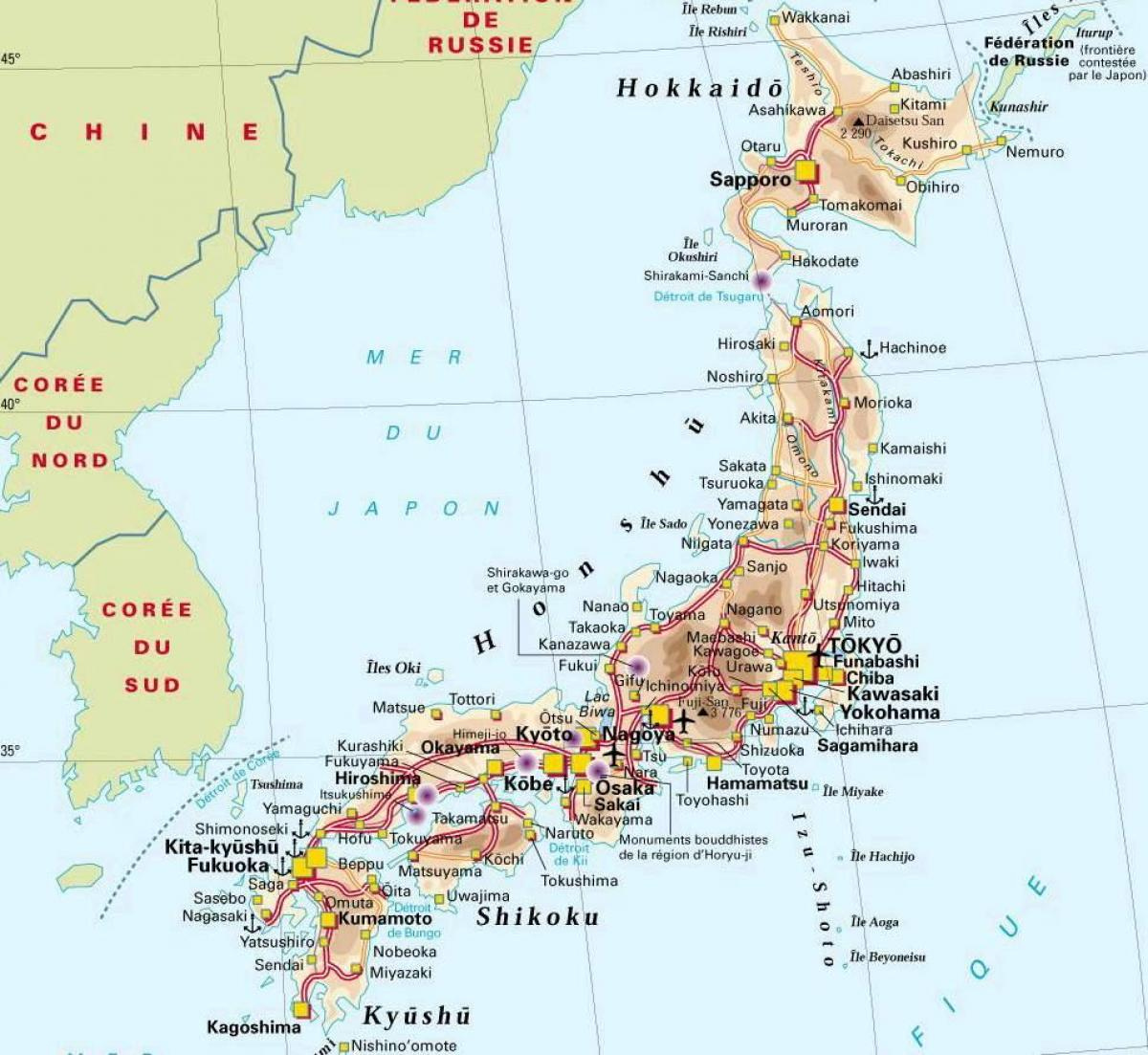 Japan Cities Map Japan Map Of Cities Eastern Asia Asia 