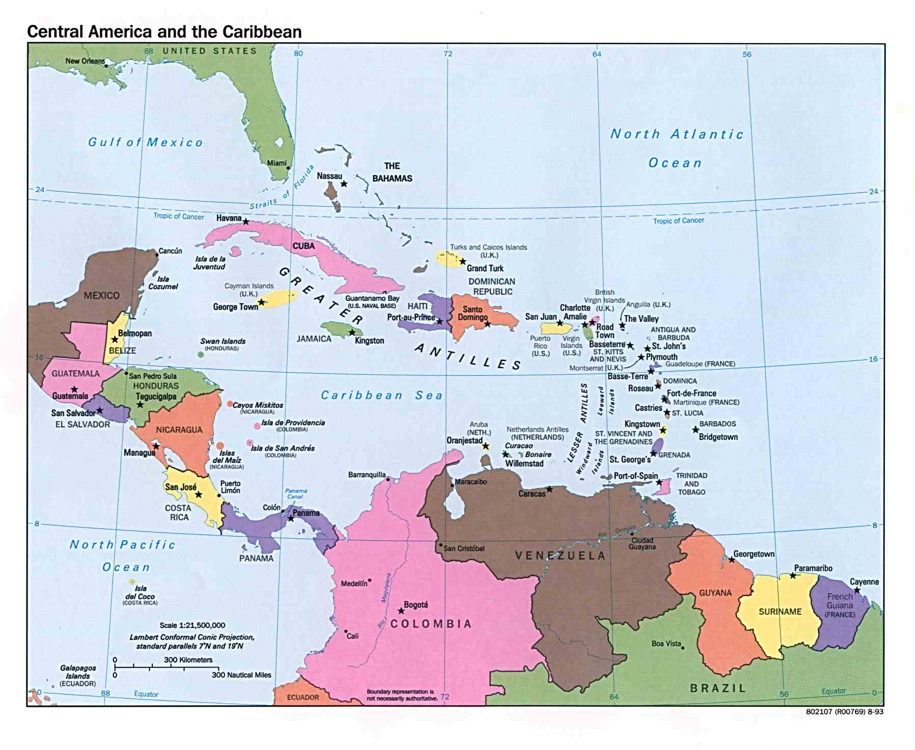 Printable Map Of The Caribbean Region  Adams Printable Map