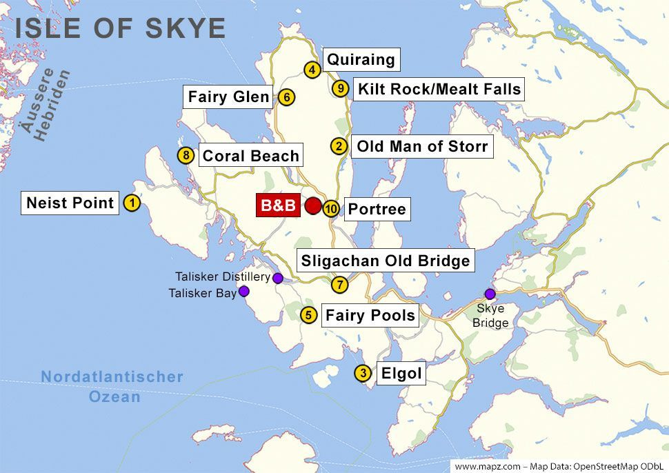 Karte Der Sehensw rdigkeiten Auf Der Isle Of Skye travelscotland Karte 