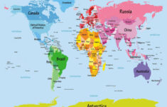 Kids Big Text Map Of The World