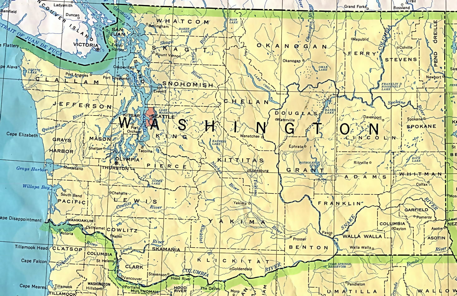 Washington State Map Printable Adams Printable Map