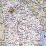 Laminated Map Large Detailed Roads And Highways Map Of Georgia State