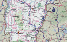 Laminated Map Large Detailed Roads And Highways Map Of Vermont State