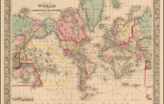 laminated poster map of the world on the mercator projection LAMINATED POSTER Map Of The World On The Mercator Projection