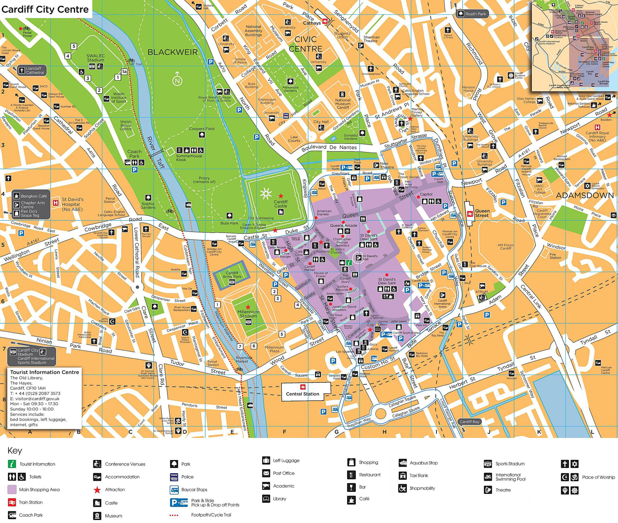 Large Cardiff Maps For Free Download And Print High Resolution And 