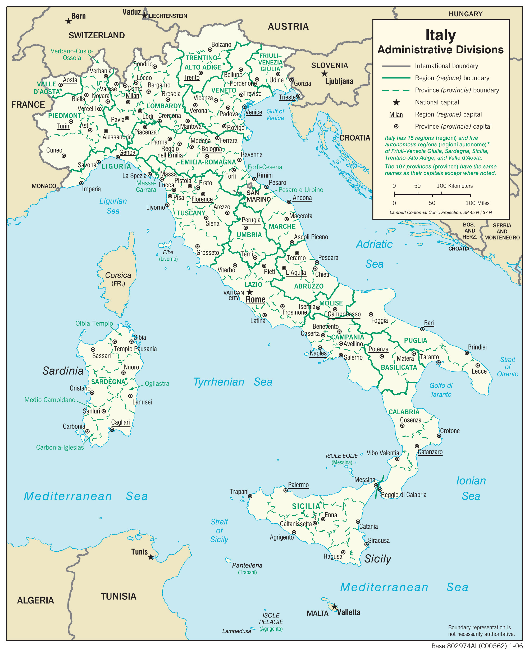 Large Detailed Administrative Divisions Map Of Italy Vidiani 