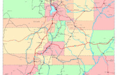Large Detailed Administrative Map Of Utah State With Roads Highways