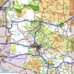 Large Detailed Highways Map Of Arizona State With All Cities And