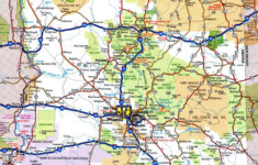 Large Detailed Highways Map Of Arizona State With All Cities And