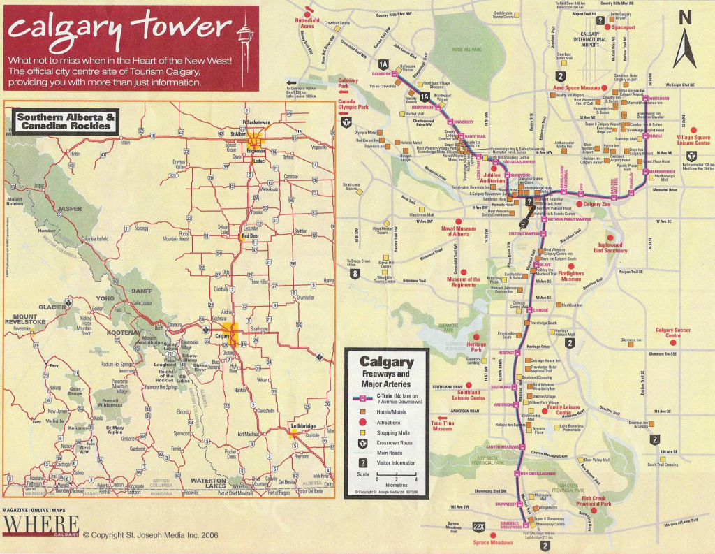 Large Detailed Map Of Calgary With Regard To Printable Map Of Calgary 