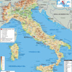 Large Detailed Physical Map Of Italy With All Cities Roads And