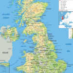 Large Detailed Physical Map Of United Kingdom With All Roads Cities