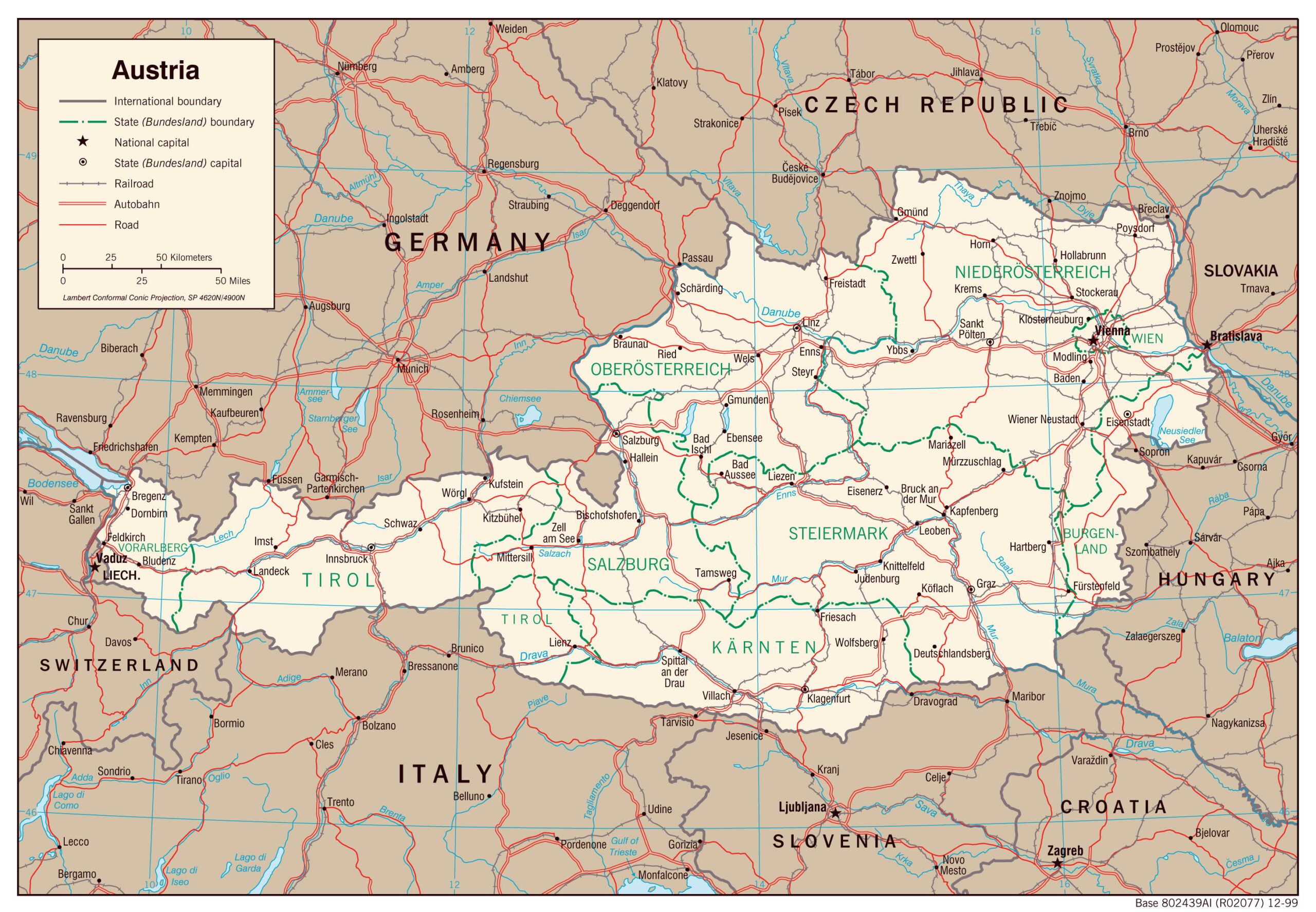 Large Detailed Political And Administrative Map Of Austria With 