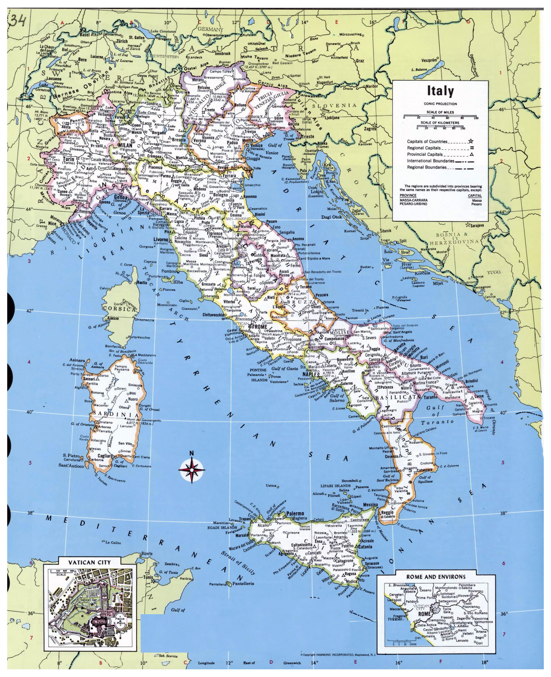 Large Detailed Political And Administrative Map Of Italy With Major 