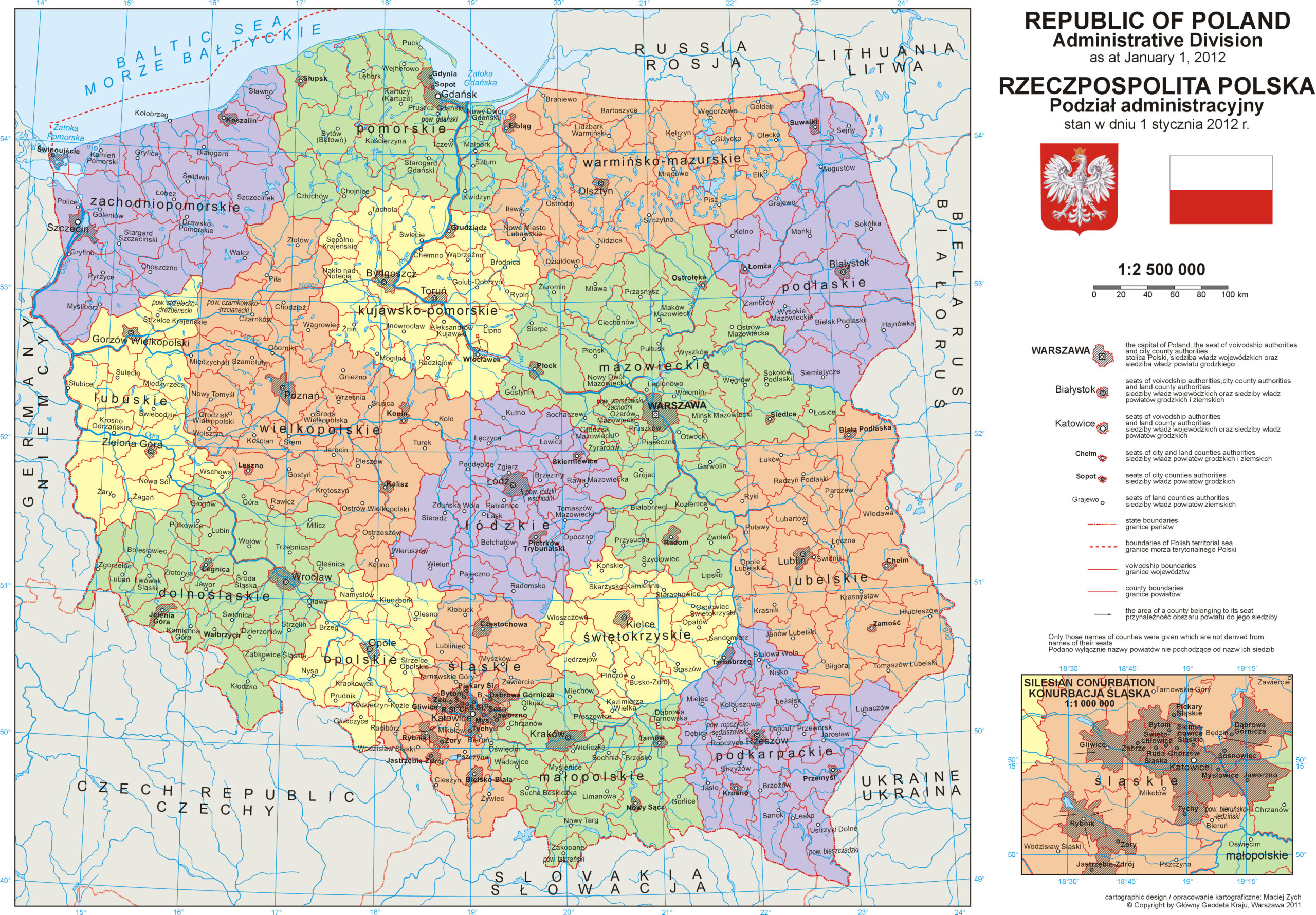 Large Detailed Political And Administrative Map Of Poland With All 