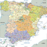 Large Detailed Political And Administrative Map Of Spain With All Roads