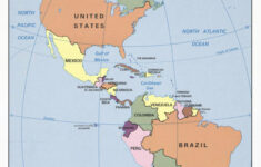 Large Detailed Political Map Of North And South America 1996