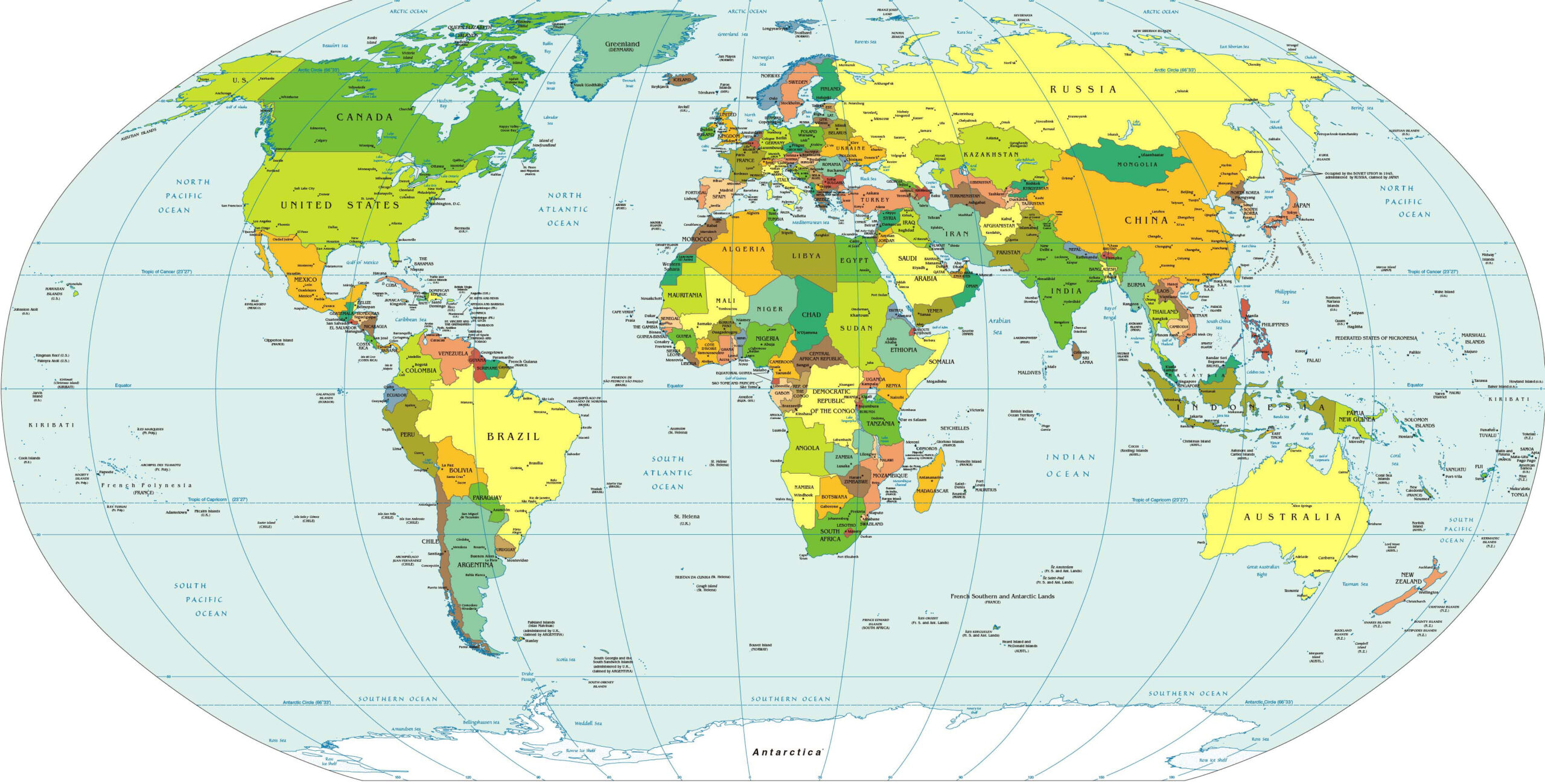 Large Detailed Political Map Of The World Large Detailed Political 