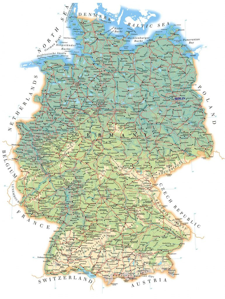 Large Detailed Road Map Of Germany With All Cities Villages And 