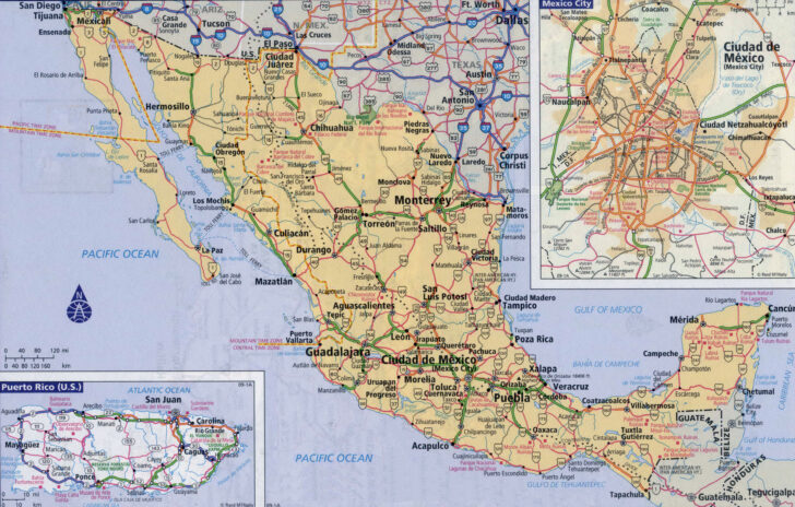 Large Printable Map Of Mexico