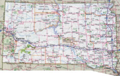 Large Detailed Roads And Highways Map Of South Dakota With All Cities