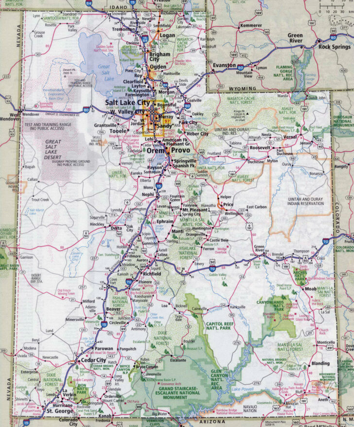 Free Printable Maps Of Utah