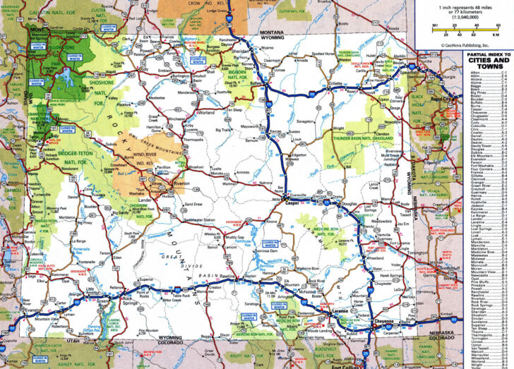 Printable Map Of Wyoming