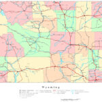 Large Detailed Tourist Map Of Wyoming With Cities And Towns Wyoming