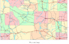 Large Detailed Tourist Map Of Wyoming With Cities And Towns Wyoming