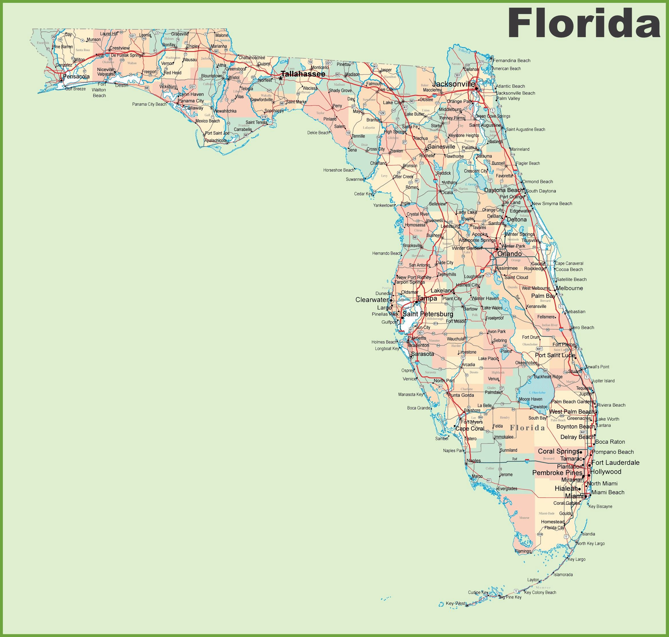 Large Florida Maps For Free Download And Print High Resolution And 