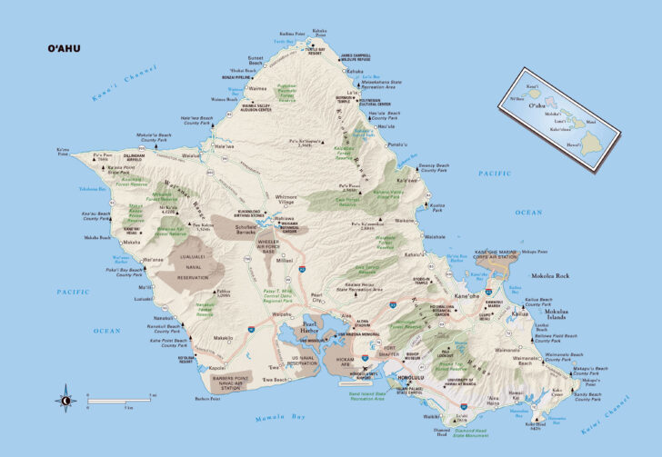 Free Printable Map Of Aoahu