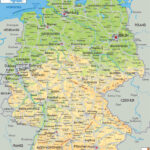 Large Physical Map Of Germany With Roads Cities And Airports Germany