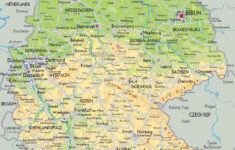 large physical map of germany with roads cities and airports germany Large Physical Map Of Germany With Roads Cities And Airports Germany