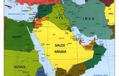Large Political Map Of The Middle East With Major Cities And Capitals