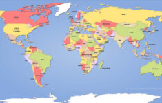 Large Printable World Map With Countries In PDF World Map With Countries