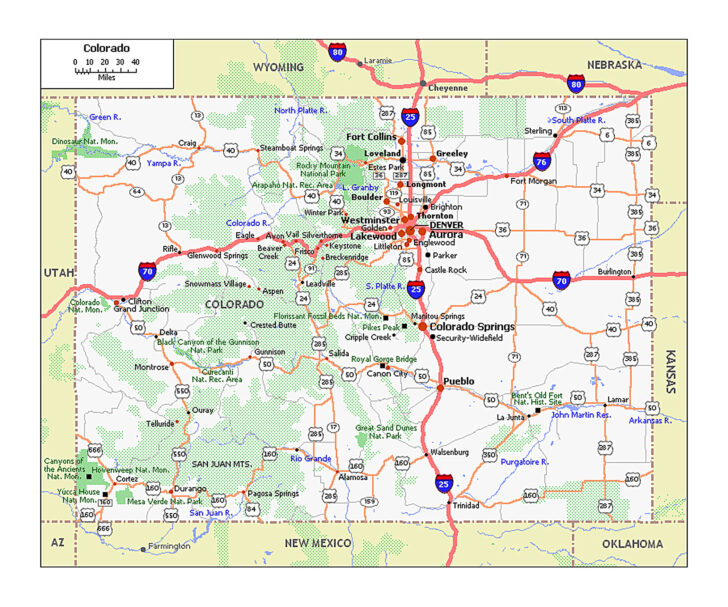 Highway Map Of Colorado