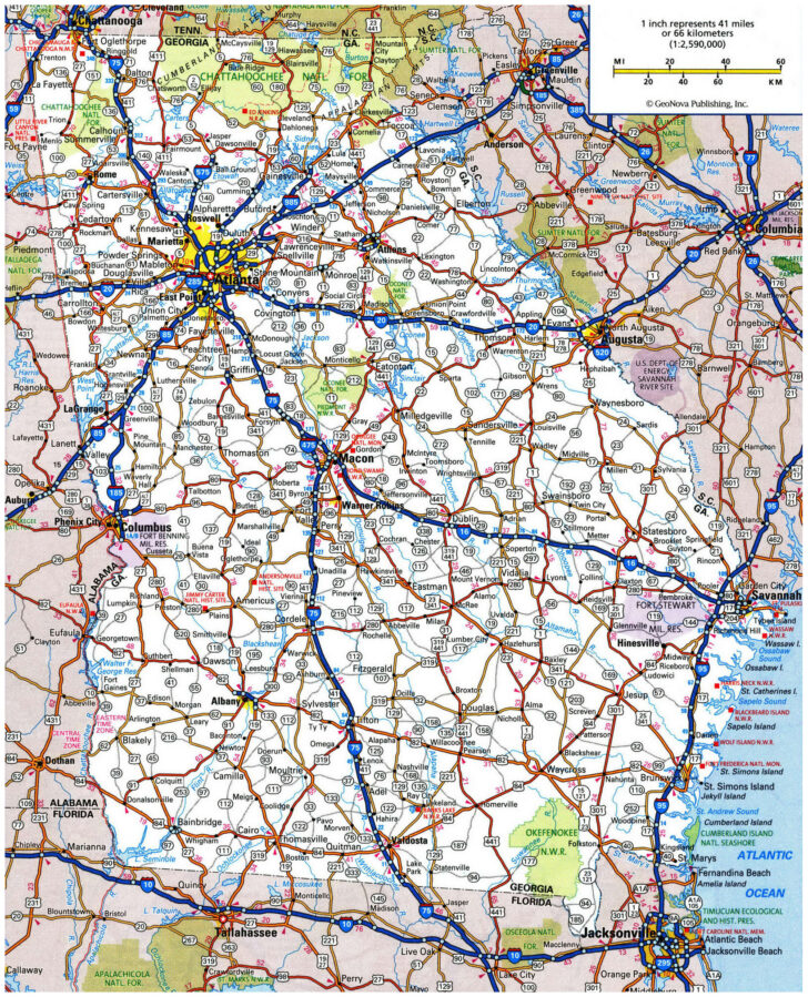 Printable Georgia Road Map