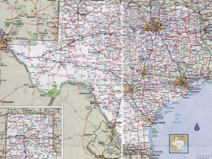Texas Map With Cities And Towns