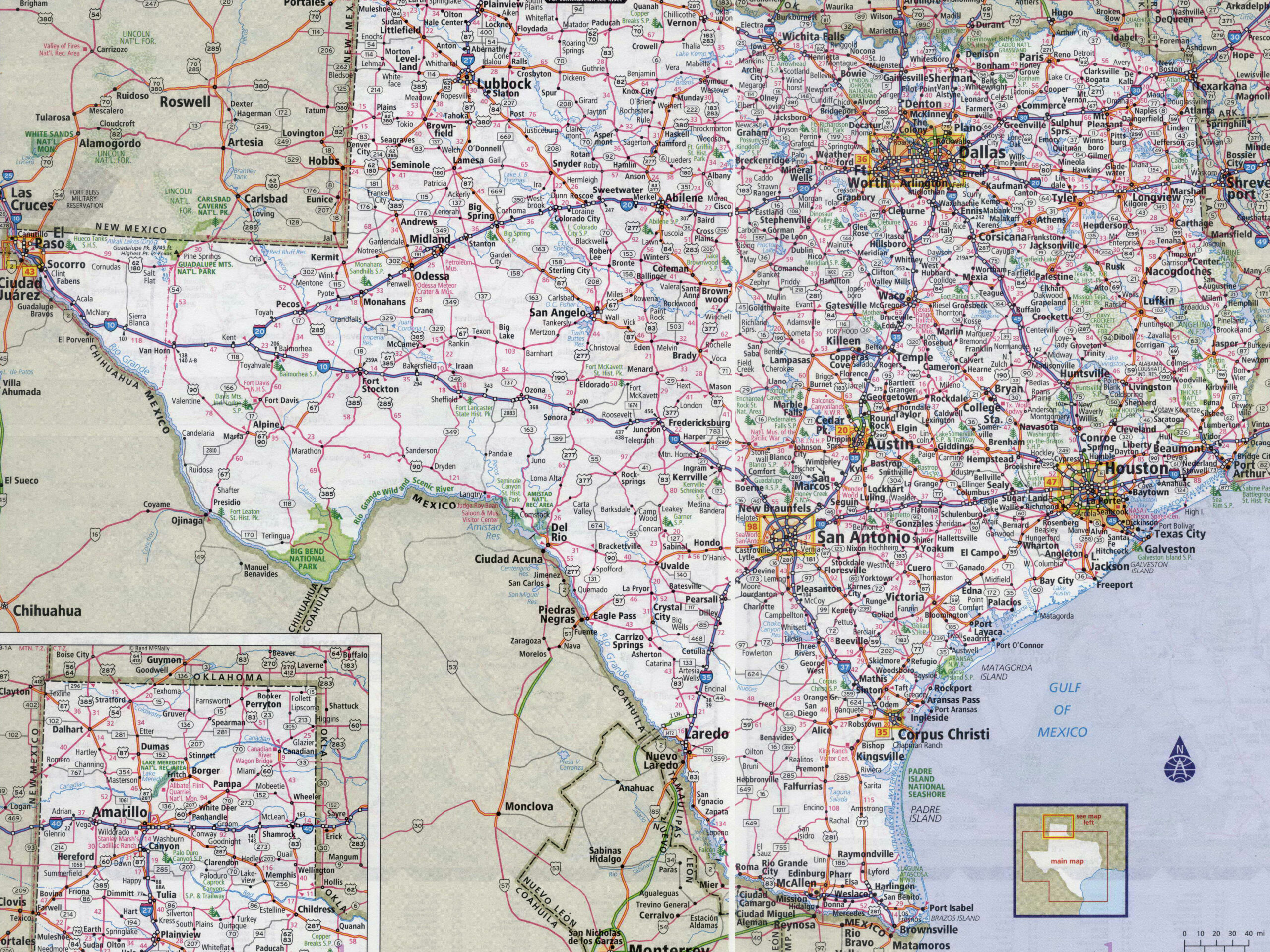 Large Roads And Highways Map Of Texas State With All Cities Vidiani 