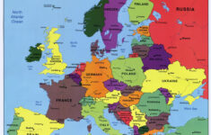 Large Scale Detailed Political Map Of Europe With The Marks Of Capitals