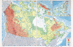 Large Scale Physical Map Of Canada Canada Large Scale Physical Map