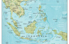 Large Scale Political Map Of Southeast Asia With Relief Capitals And
