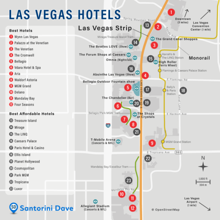 Map Of Lasvegas Alles Hotel Were Is It