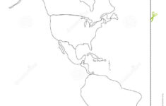 Line Vector Outline Of North And South America Stock Vector