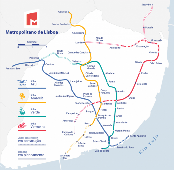 Lisbon Metro Map Printable