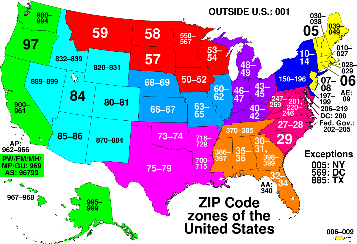 List Of ZIP Code Prefixes Simple English Wikipedia The Free Encyclopedia