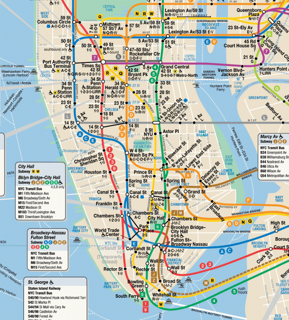 Manhattan Subway Map Printable Printable Maps