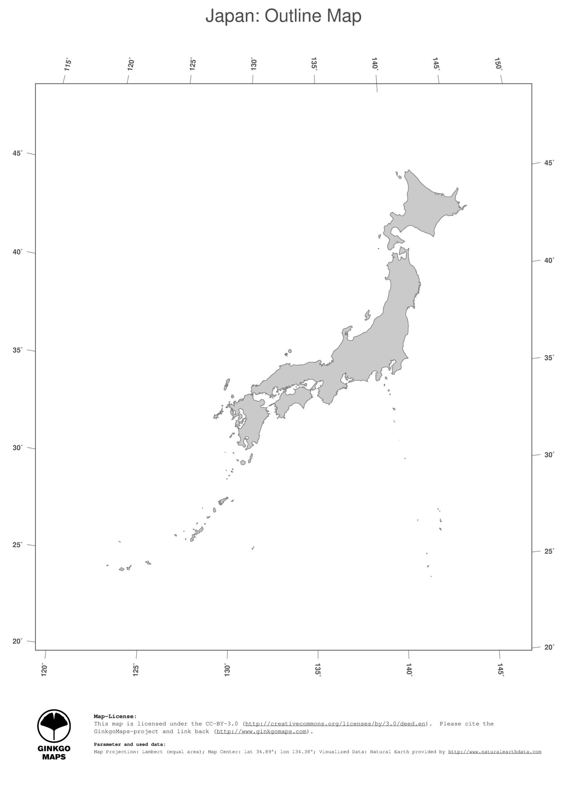 Map Japan GinkgoMaps Continent Asia Region Japan